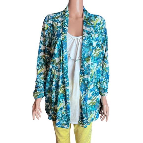 Elementz New With Tag Jacket With Attached Top 3X Floral Preppy Mature Office - Picture 1 of 4